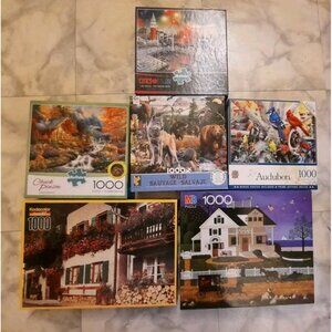 Lot 7 Jigsaw Puzzles 5-1000 Pc 2-750 Pc  COMPLETE Buffalo Chuck Pinson Kodacolor